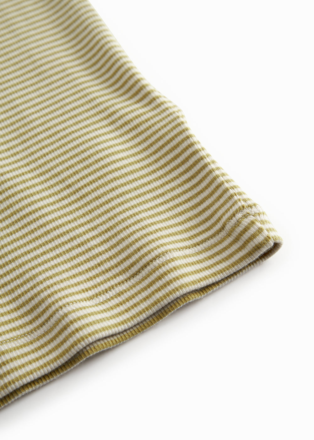 kortærmet børne t-shirt med grønne striber