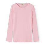 langærmet t-shirt til børn med lyserøde striber