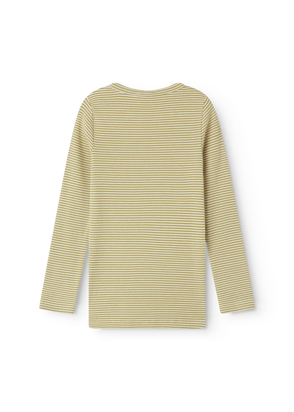 langærmet t-shirt til børn med grønne striber