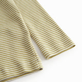 langærmet t-shirt til børn med grønne striber