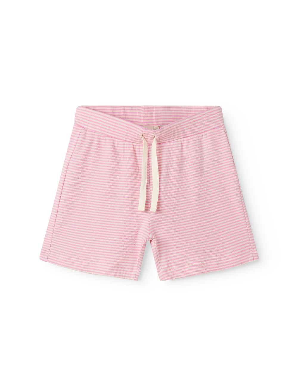 Børnehorts med lyserøde striber, bred elastik samt bindebånd 