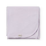 Lys lilla baby tæppe med rundede hjørner og picotkanter