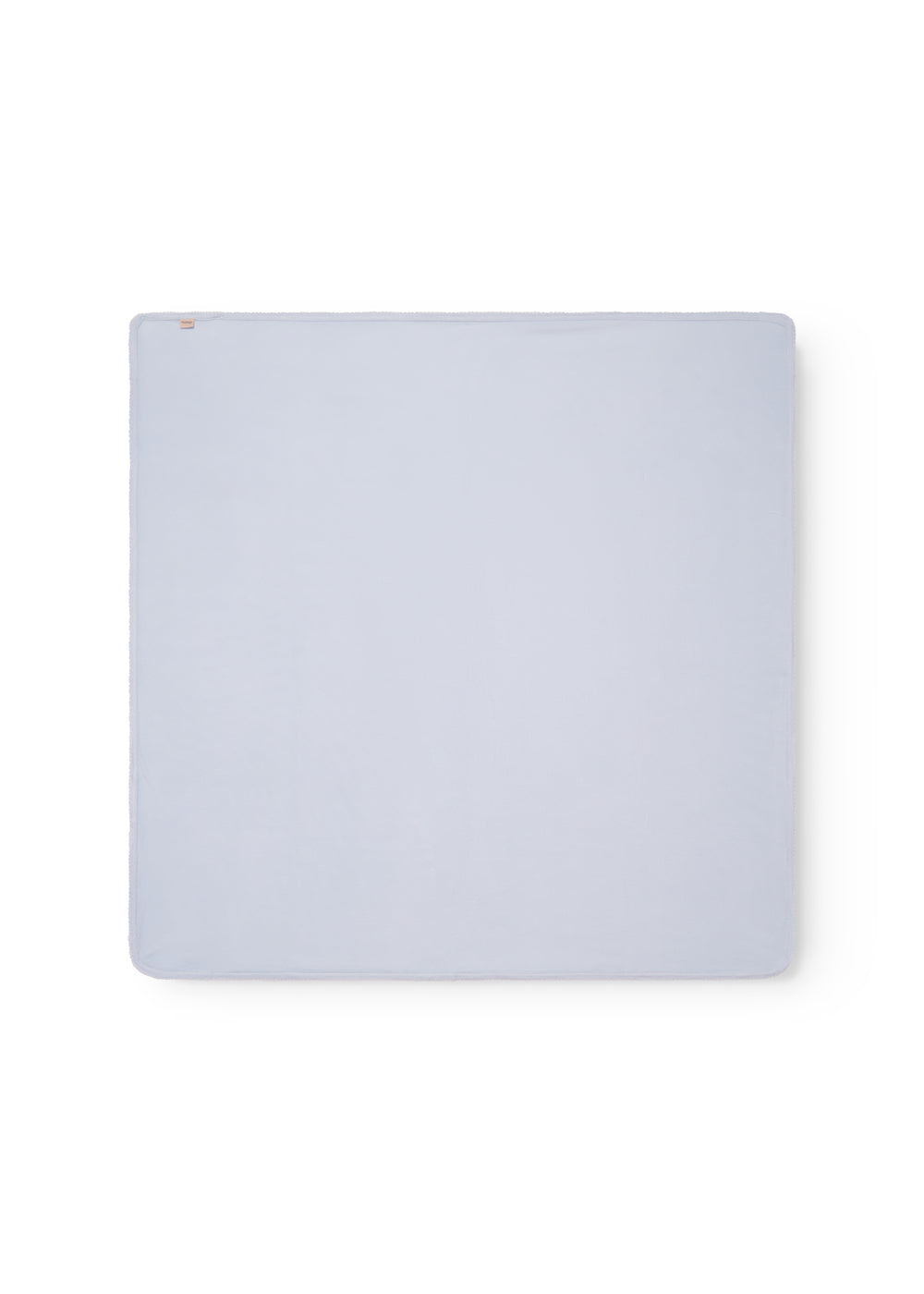 Lyseblå baby tæppe med rundede hjørner og picotkanter