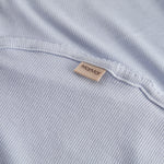 Lyseblå baby tæppe med rundede hjørner og picotkanter