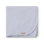 Lyseblå baby tæppe med rundede hjørner og picotkanter