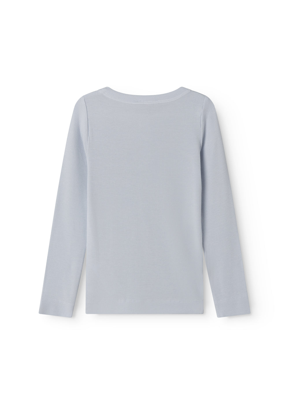 Langærmet lyseblå t-shirt til børn med stolpe knaplukning