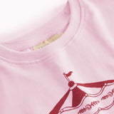 Lyserød børne-T-shirt med karuselprint