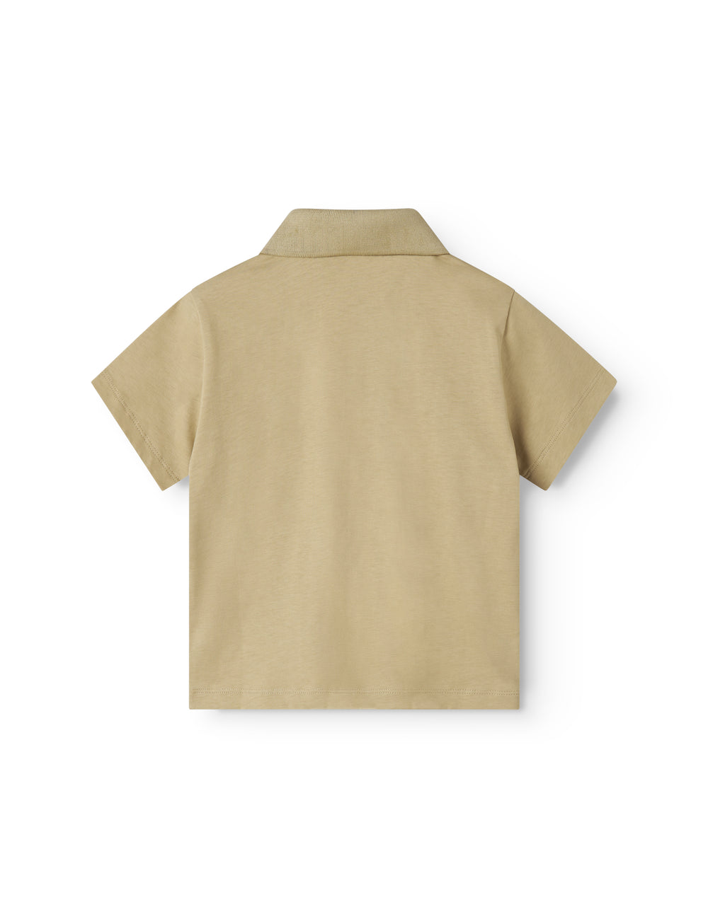 Kortærmet beige polo t-shirt til børn med krave og knaplukning