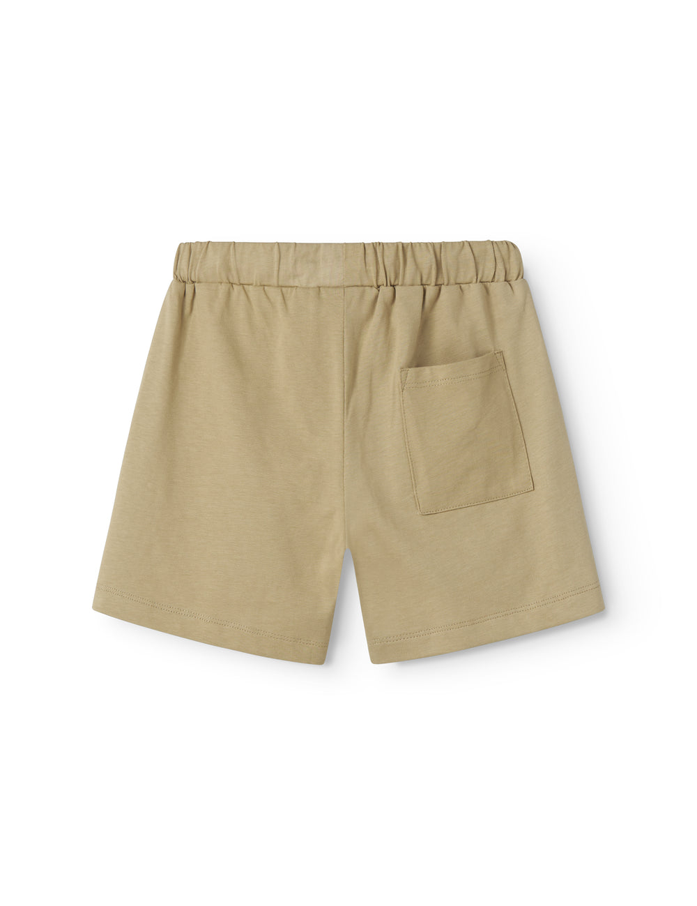 Beige børneshorts med bred elastik og bindebånd 