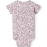Lilla kortærmet leopard baby bodystocking