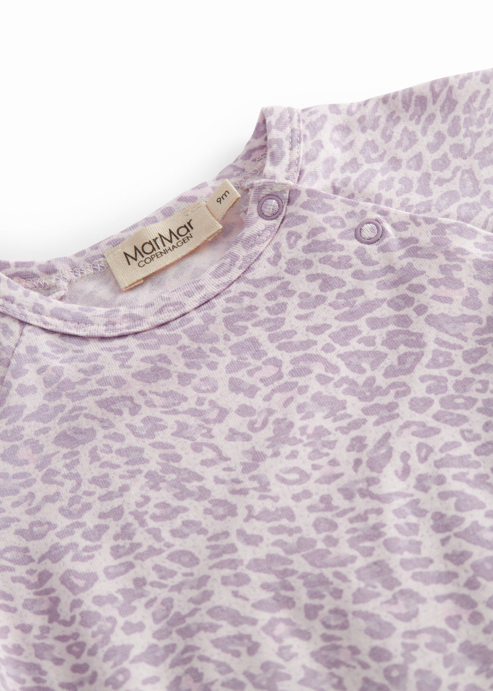 Lilla kortærmet leopard baby bodystocking