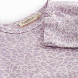 Lilla langærmet leopard baby bodystocking