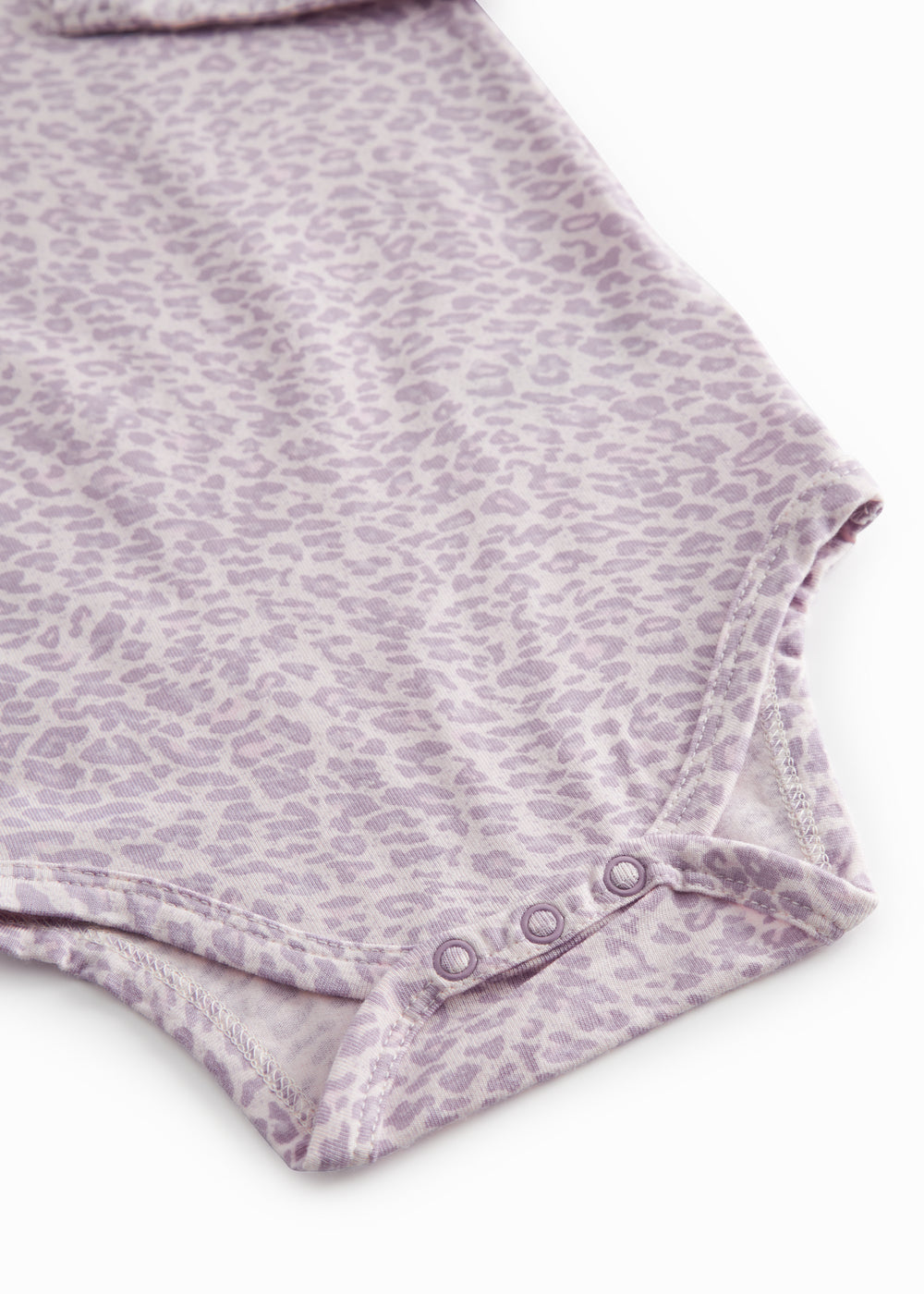 Lilla langærmet leopard baby bodystocking