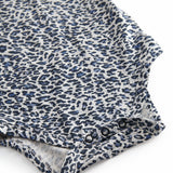 Blå langærmet leopard baby bodystocking