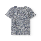 Blå kortærmet leopard t-shirt til børn