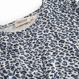 Blå kortærmet leopard t-shirt til børn