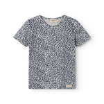 Blå kortærmet leopard t-shirt til børn