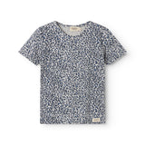 Blå kortærmet leopard t-shirt til børn