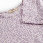 Lilla langærmet leopard t-shirt til børn