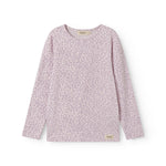 Lilla langærmet leopard t-shirt til børn