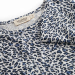 Blå langærmet leopard t-shirt til børn