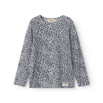 Blå langærmet leopard t-shirt til børn