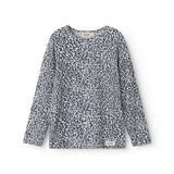 Blå langærmet leopard t-shirt til børn