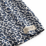 Langærmet blå leopard t-shirt til børn med flæsekrave