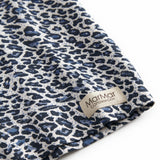Langærmet blå leopard t-shirt til børn med flæsekrave