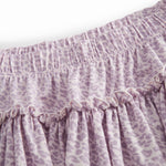 Lyserød nederdel til børn i leopard med vidde og elastik i taljen