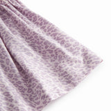 Lyserød nederdel til børn i leopard med vidde og elastik i taljen