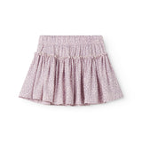 Lyserød nederdel til børn i leopard med vidde og elastik i taljen