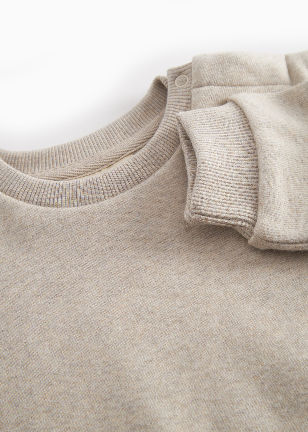 Beige baby sweatshirt med logo broderi