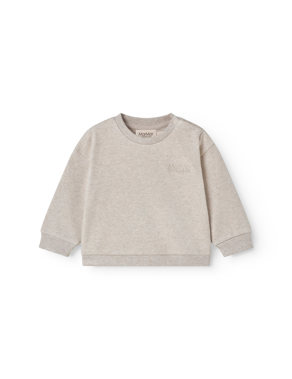 Beige baby sweatshirt med logo broderi
