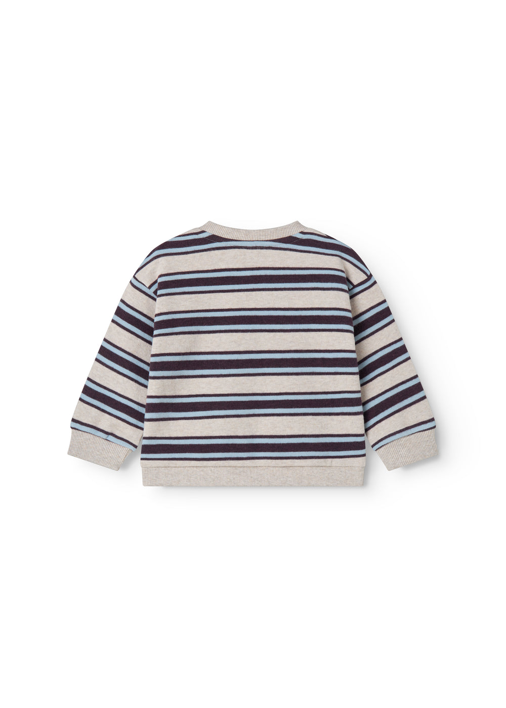 Stribed baby sweatshirt med logo broderi