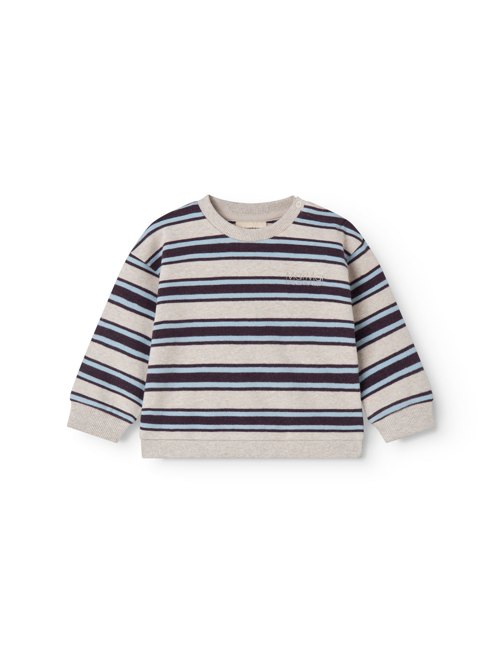 Stribed baby sweatshirt med logo broderi
