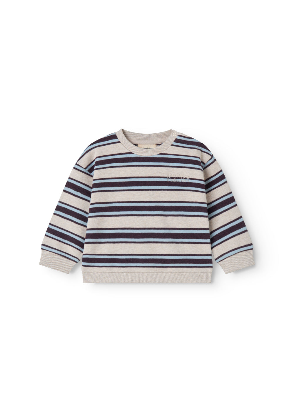 Stribed baby sweatshirt med logo broderi
