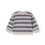 Stribed baby sweatshirt med logo broderi