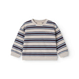 Stribed baby sweatshirt med logo broderi