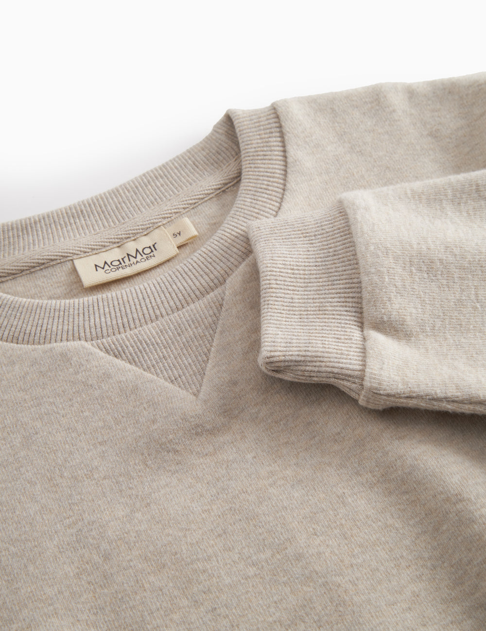 Beige langærmet sweatshirt til børn med rib