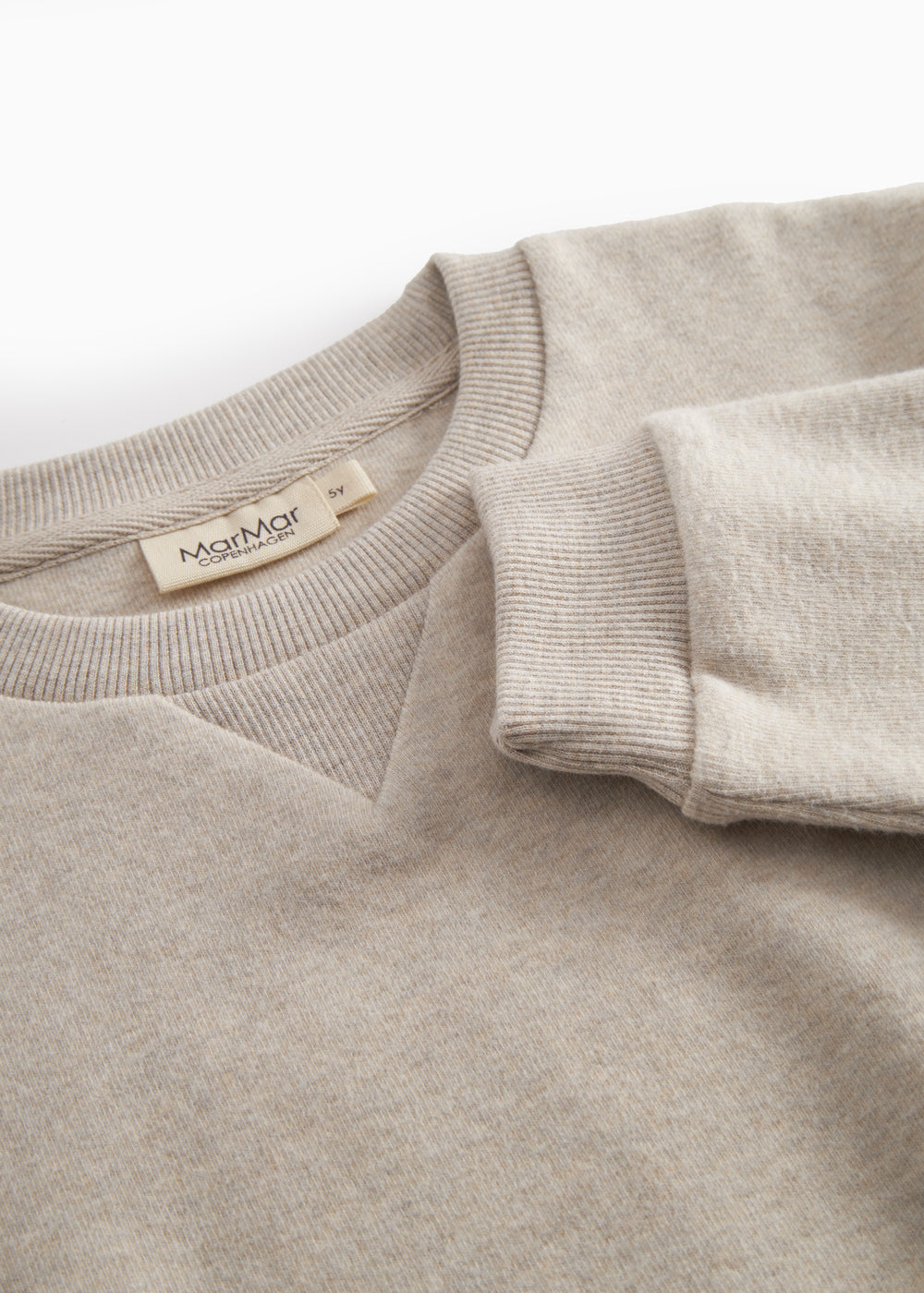 Beige langærmet sweatshirt til børn med rib