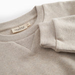 Beige langærmet sweatshirt til børn med rib