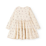 Langærmet lagdelt kjole til børn med blomster print