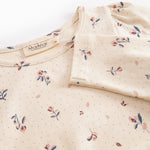 Langærmet lagdelt kjole til børn med blomster print