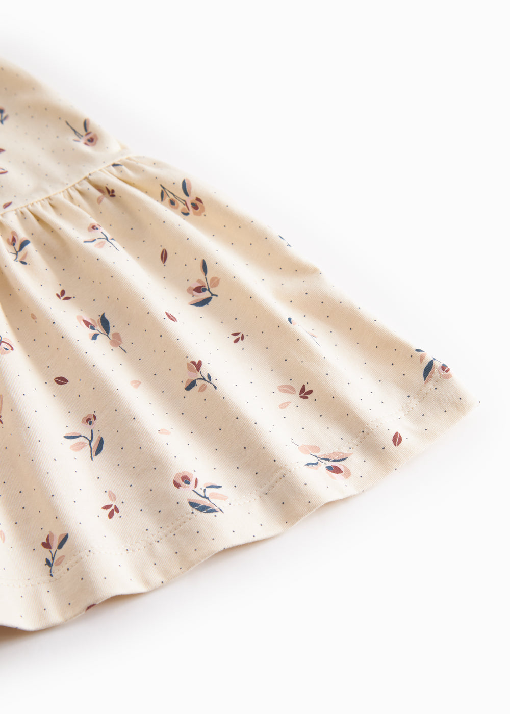 Langærmet lagdelt kjole til børn med blomster print