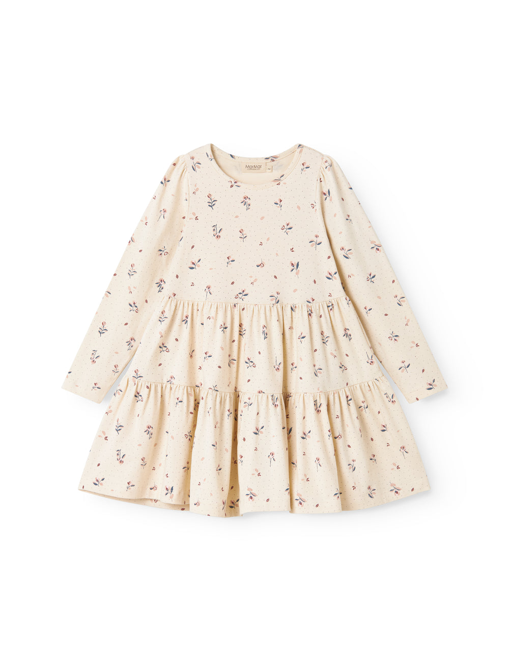 Langærmet lagdelt kjole til børn med blomster print