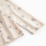 Langærmet T-shirt til børn med blomster print og krave med picotkanter