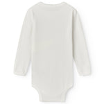 Langærmet hvid pointelle baby bodystocking