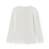 Hvid langærmet pointelle t-shirt til børn