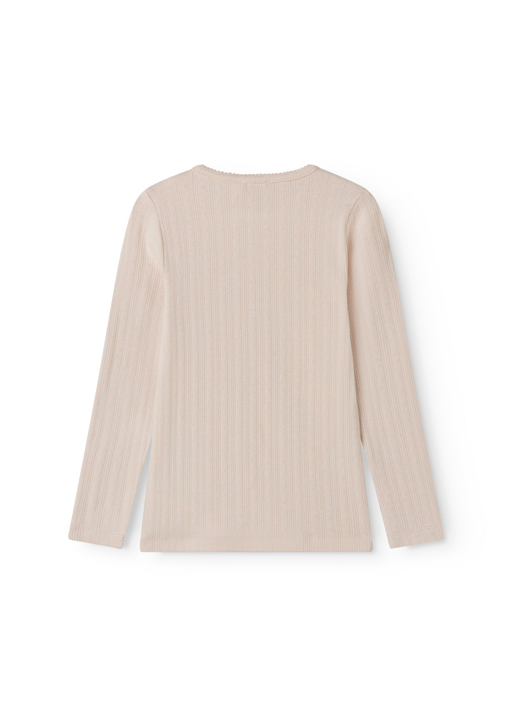 Lyserød langærmet pointelle t-shirt til børn